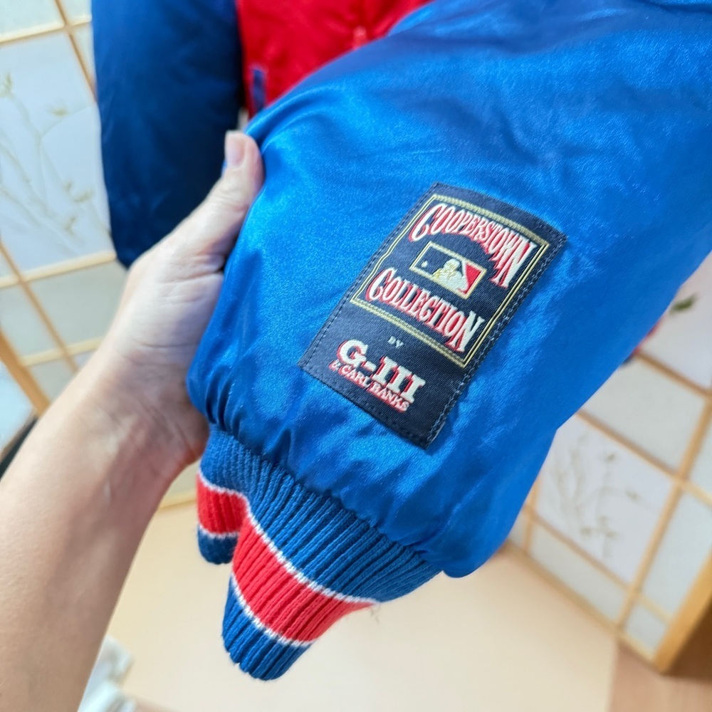 Vintage G-III Cooperstown Atlanta Braves Throwback Satin Bomber Jacket Mens L - Picture 4 of 6